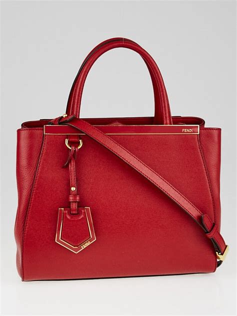 Fendi Fendi Petite 2Jours Handbag In Red Calfskin Leather on 